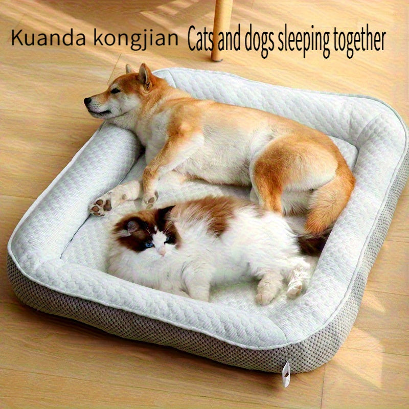Cooling Ice Fabric Pet Bed for Small & Medium Dogs & Cats - Removable Washable Summer Cooling Pad, Breathable Non-Electric Comfort for Hot Weather, Indoor Pet Rest | Cozy Pet Bed | Functional Pet Accessory