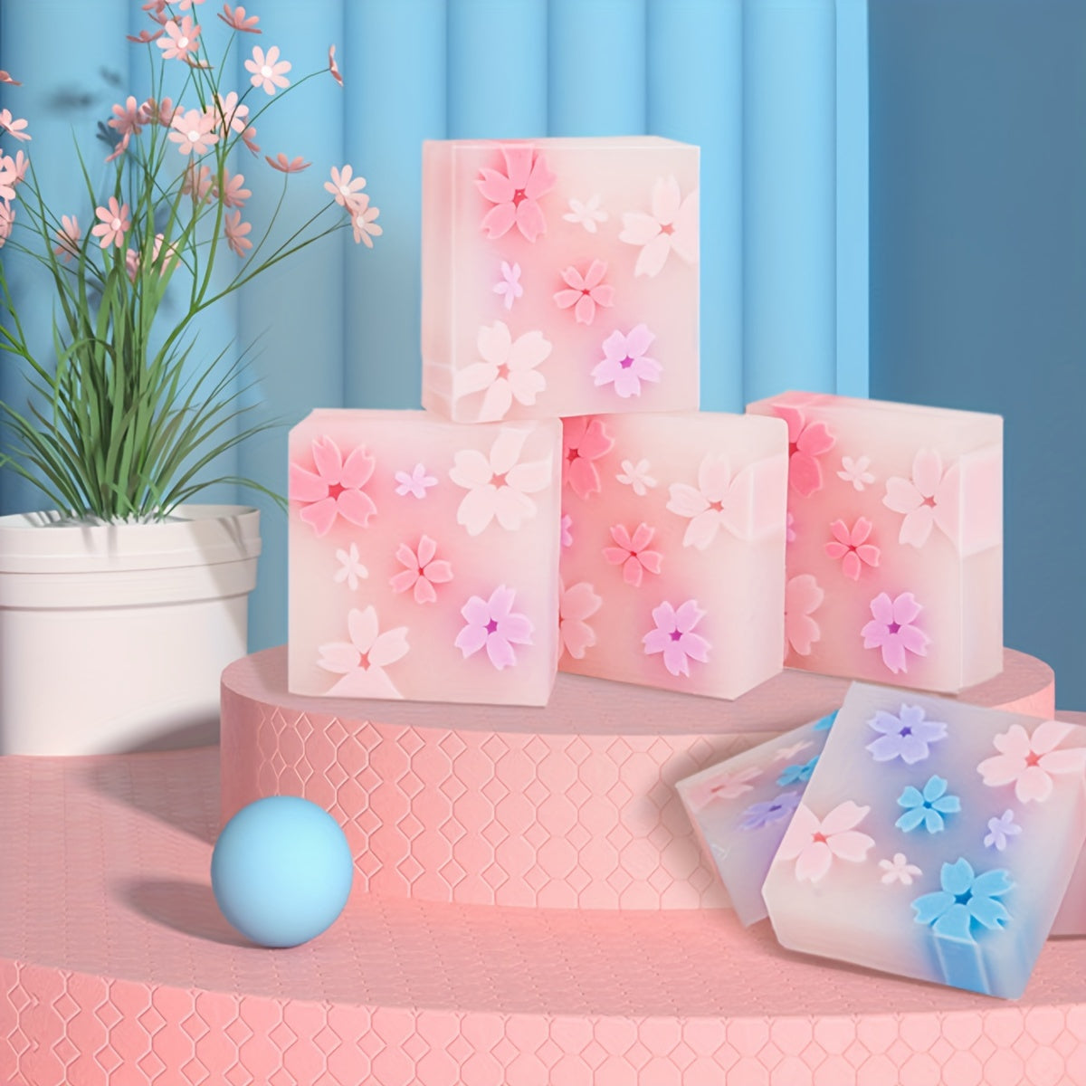 [2-Pack Cherry Blossom Erasers] 2-Pack High Value Cherry Blossom Translucent Rubber Erasers | Creative Small Fresh Erasers for Students, Desktop Decor, Clean Wiping, No Trace