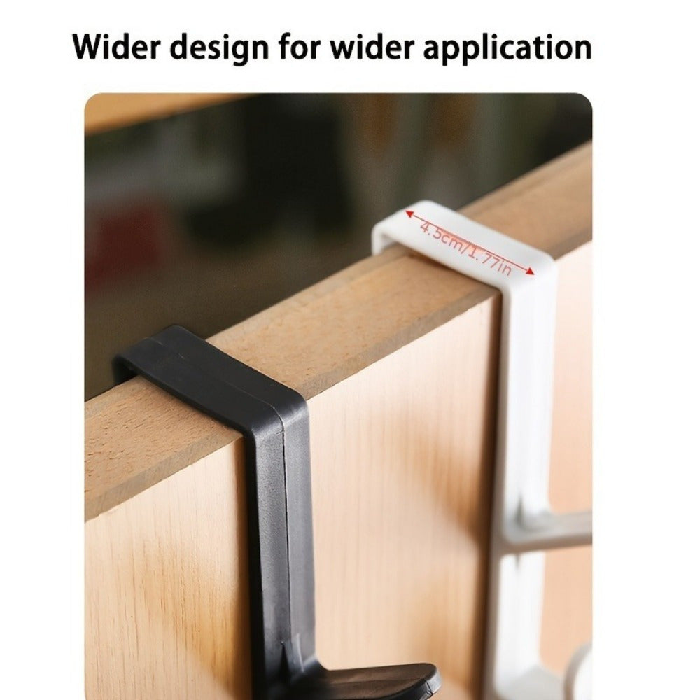 4pcs Adjustable Over-the-Door Hanger Organizer - Easy Install, Multi-Functional Storage Hooks .