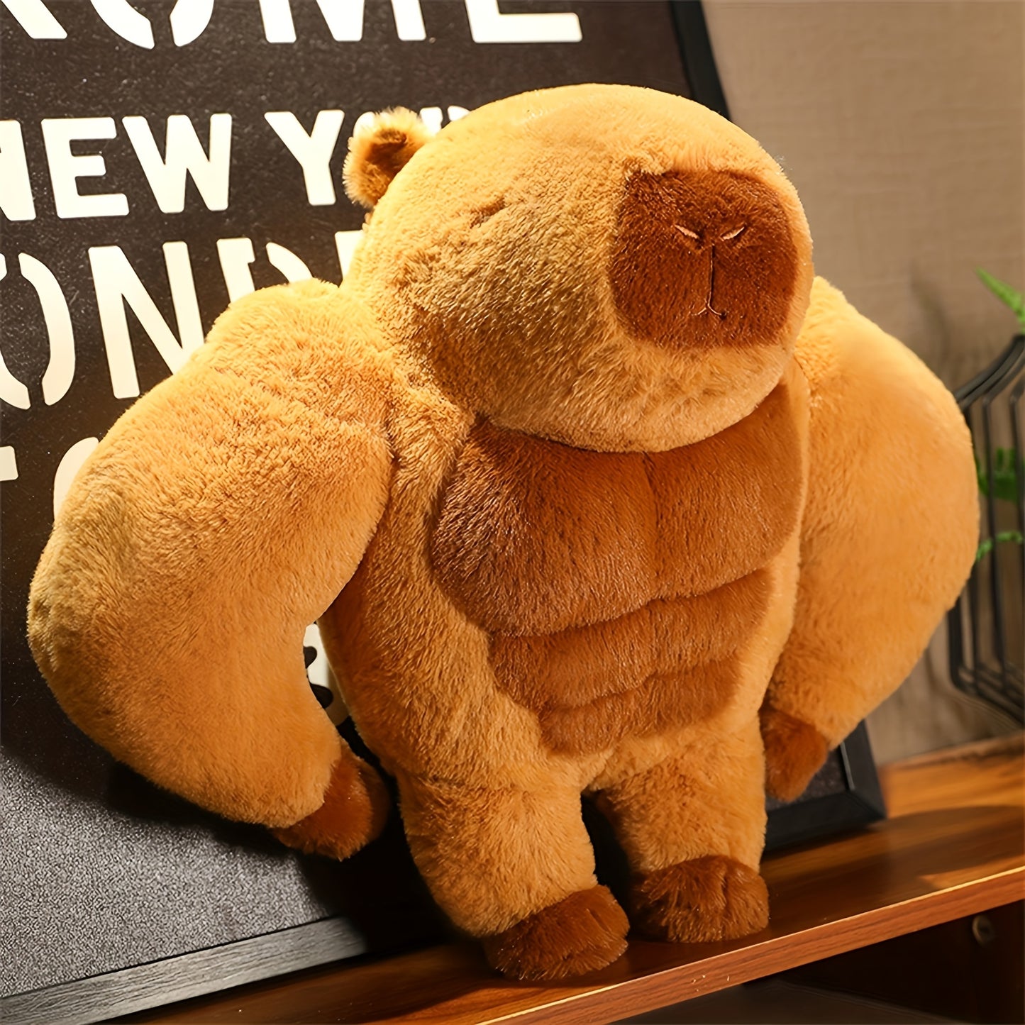 Soft Cuddly Dark Brown Polyester Fiber Plush Pillow - Cute Capybara Kawaii Plush Toy Animal - Birthday Gift