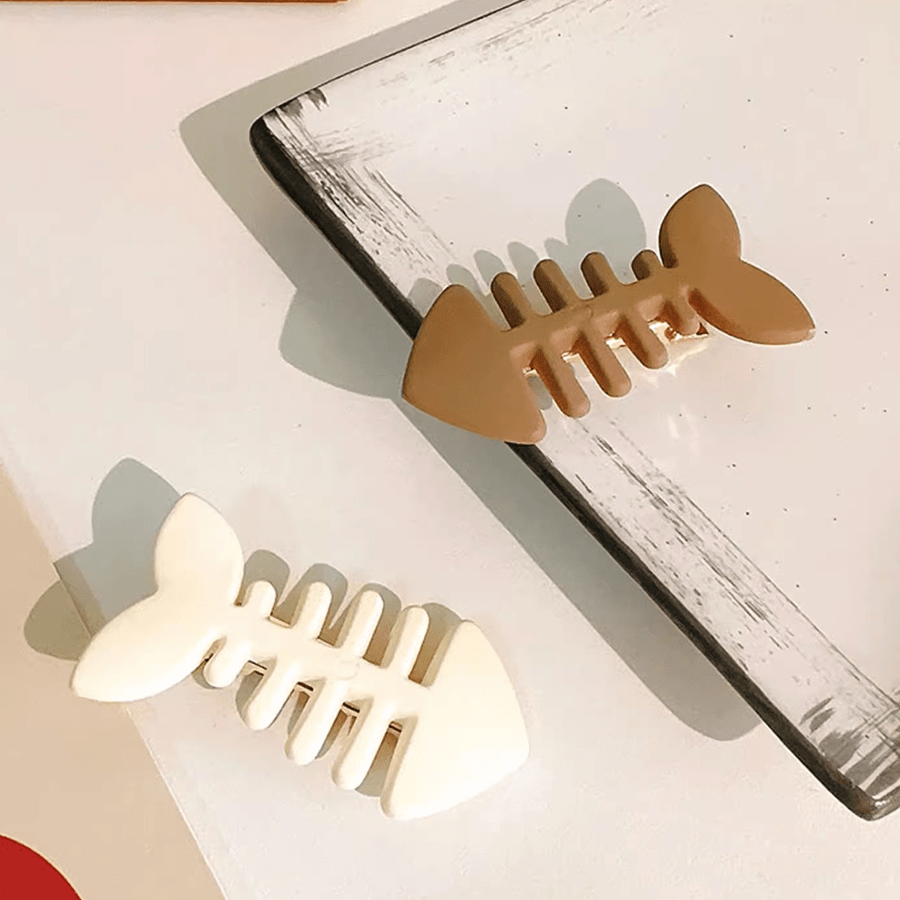 Simple Milk Tea Color Fishbone Hairpin Girl Cute Bangs Barrettes Sweet Side Hairgrips Temperament Duckbill Clip Hair Accessories