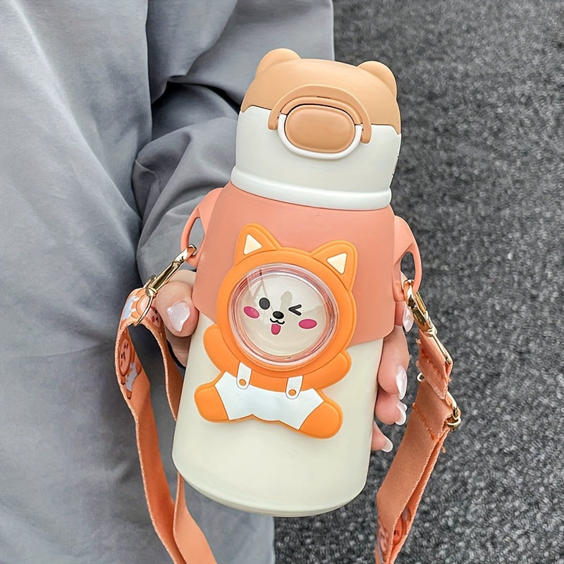 1pc Cartoon Stainless Steel Vacuum Flask, 520ml
