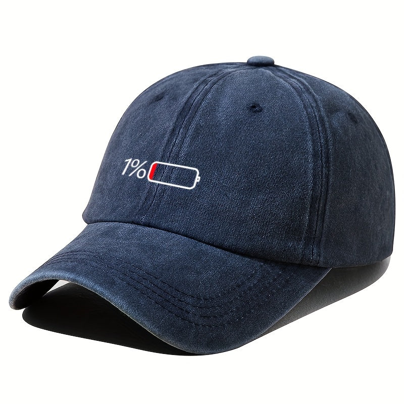 Breathable Unisex Baseball Cap - 1pc Sunshade Cap With Battery Pattern - Outdoor Sport Gift For Men Women