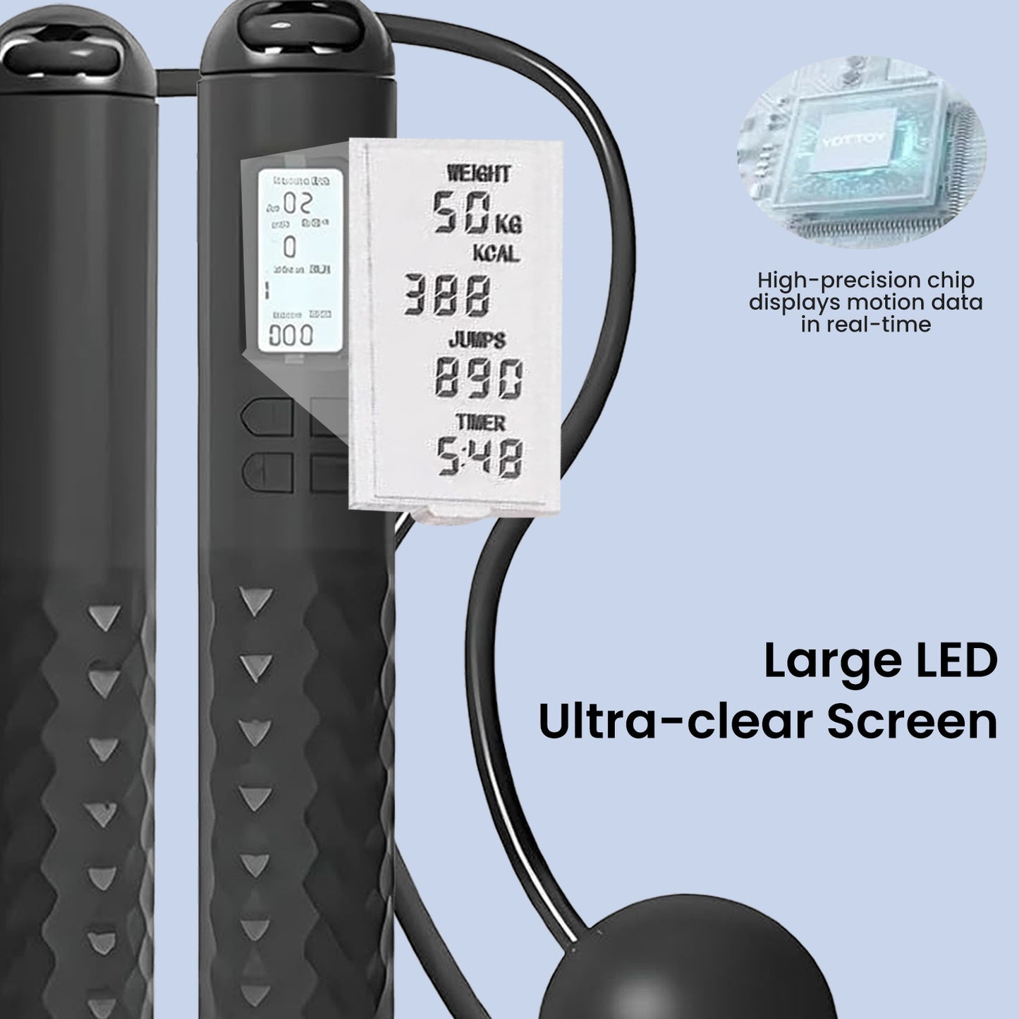 Ropeless Skipping Rope, Cordless Skipping Ropes for Adults, Wireless Skipping Rope with Counter, Smart Digital Gravity Ball Jump Rope without Rope for Home Workout Equipment for Women Men