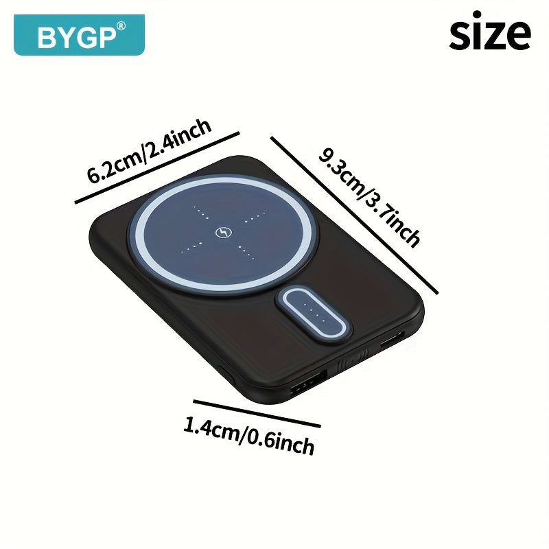 New 5000mAh Magnetic Wireless Power Bank for Apple 15 Pro / 14 Max / 13 / 12 Android Phones with LED Power Display, Portable Charger for Outdoor Travel Emergency Backup Mobile Power Supply, Gift