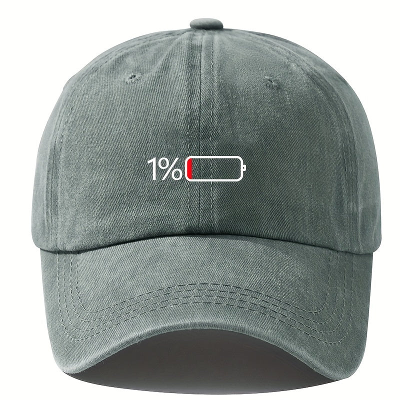 Breathable Unisex Baseball Cap - 1pc Sunshade Cap With Battery Pattern - Outdoor Sport Gift For Men Women