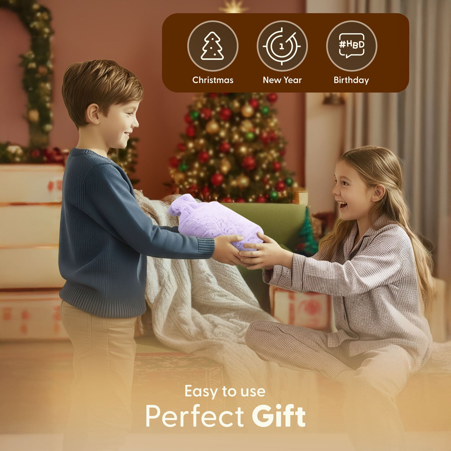 Cosy Hot Water Bottle with Plush Cover