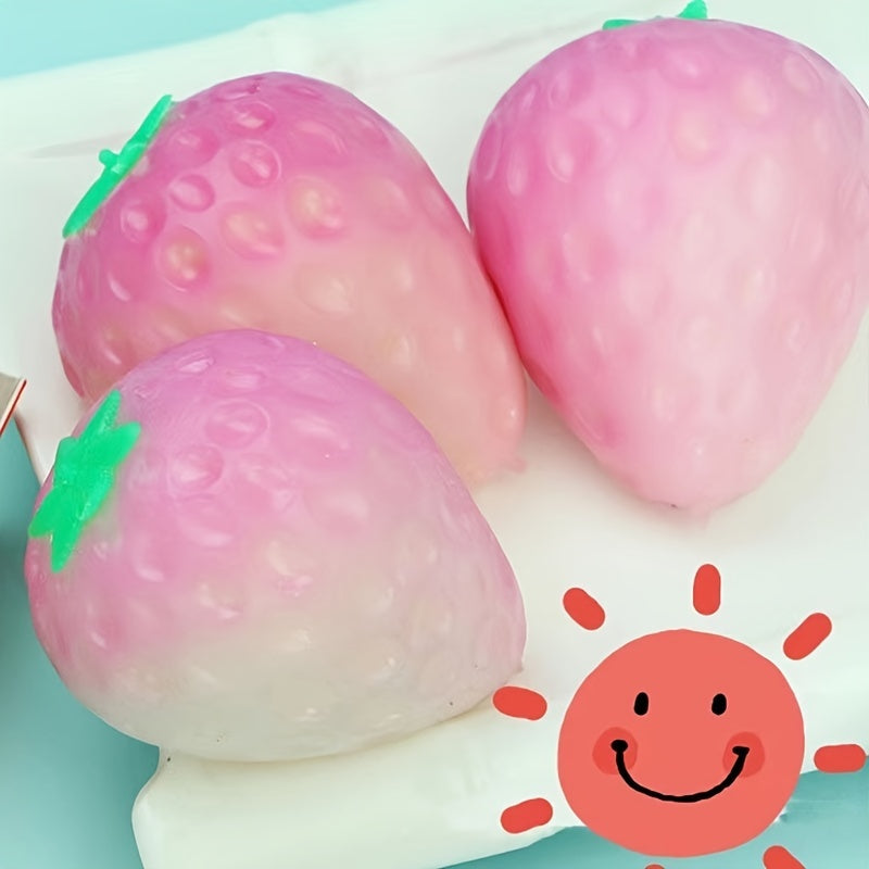 1, Color-Changing Strawberry Squeezing Toy in The Sun, New Unique Simulation Decompression Flour Ball, Decompression Toy, Stress Relief And Anxiety Gadget, New Year, Back to School Season, Spring Festival, Valentine'S Day, Ea