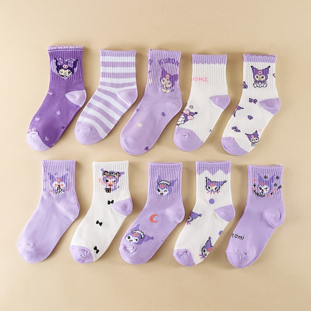 10 Pairs Sanrio for kuromi Girls' Crew Socks
