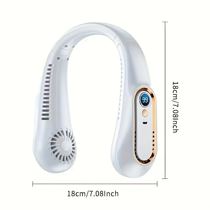 Portable USB Neck Fan - Wearable, Rechargeable, 360° Flexible Cooling, Quiet Operation, Powerful Airflow