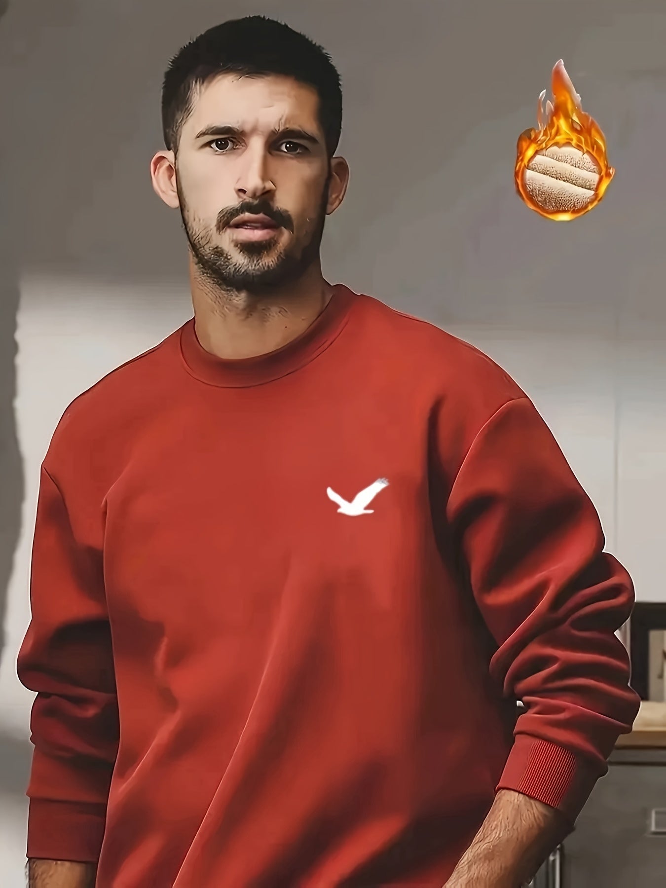 Men's Winter Fleece-Like Sweater Vest Jacket - Thickened Round Neck Long Sleeve Inner Layer, Machine Washable.