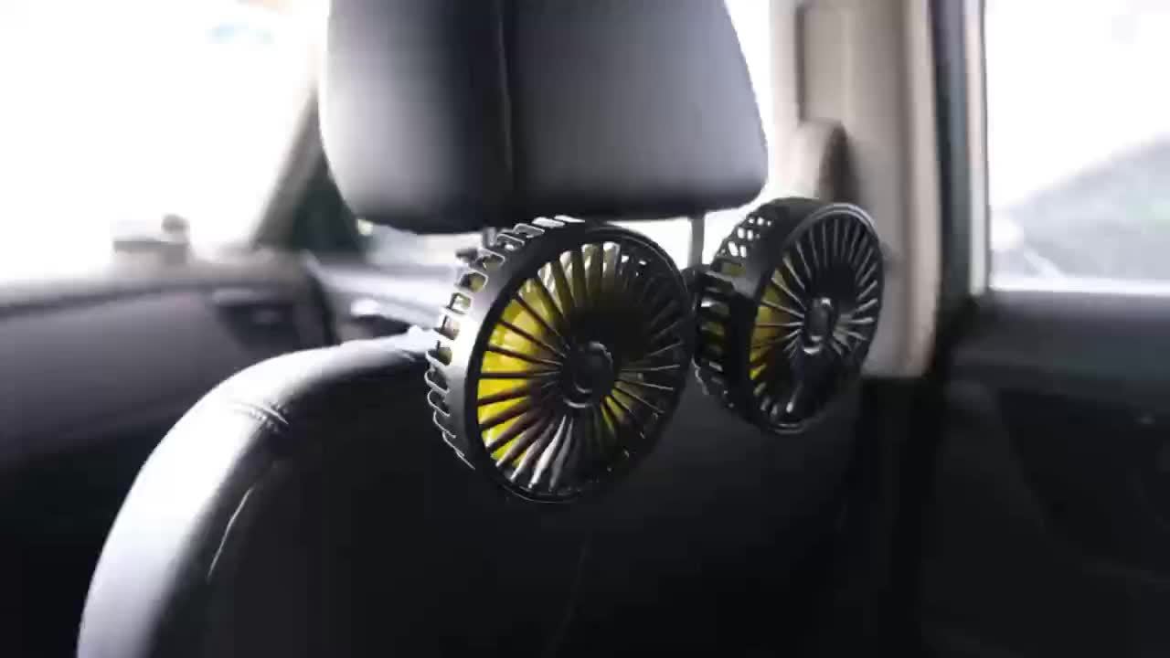 Premium Dual-Head Car Fan with USB Interface
