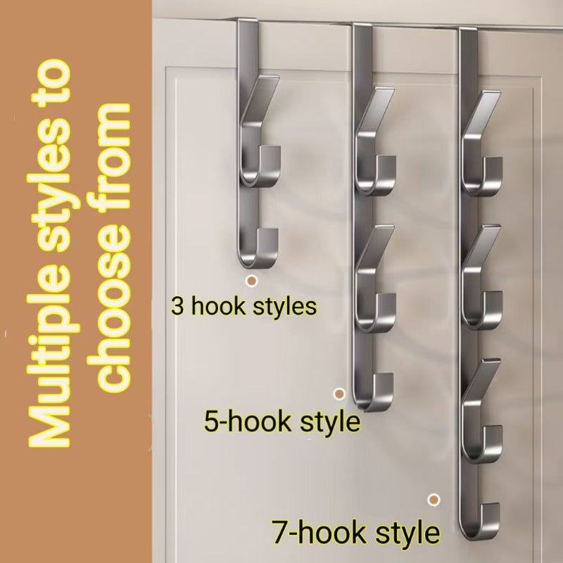 Stainless Steel Hooks Space-Saving Stainless Steel Over-the-Door Hooks.