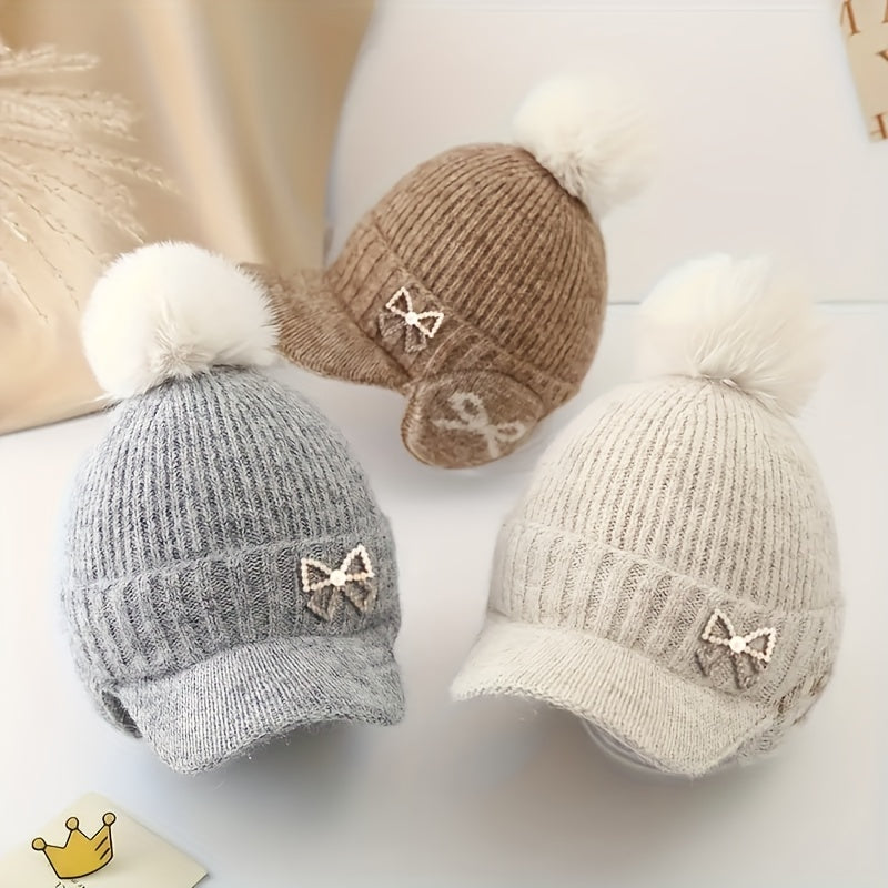 New Small Fragrant Pearl Butterfly Knot Hat for Autumn And Winter