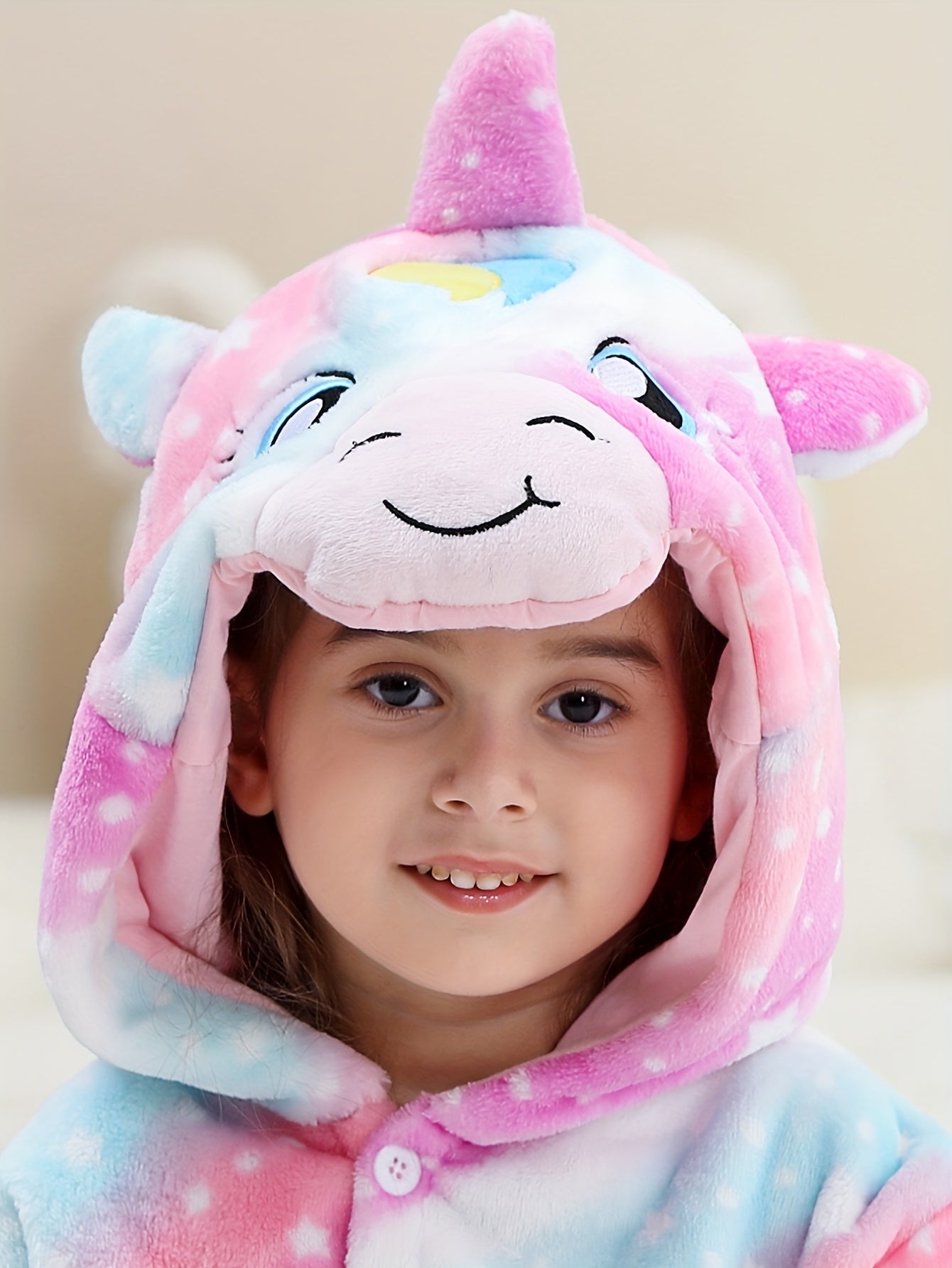 Animal Hooded Onesie Children's Flannel Clothing 4-12Y for Autumn and Winter