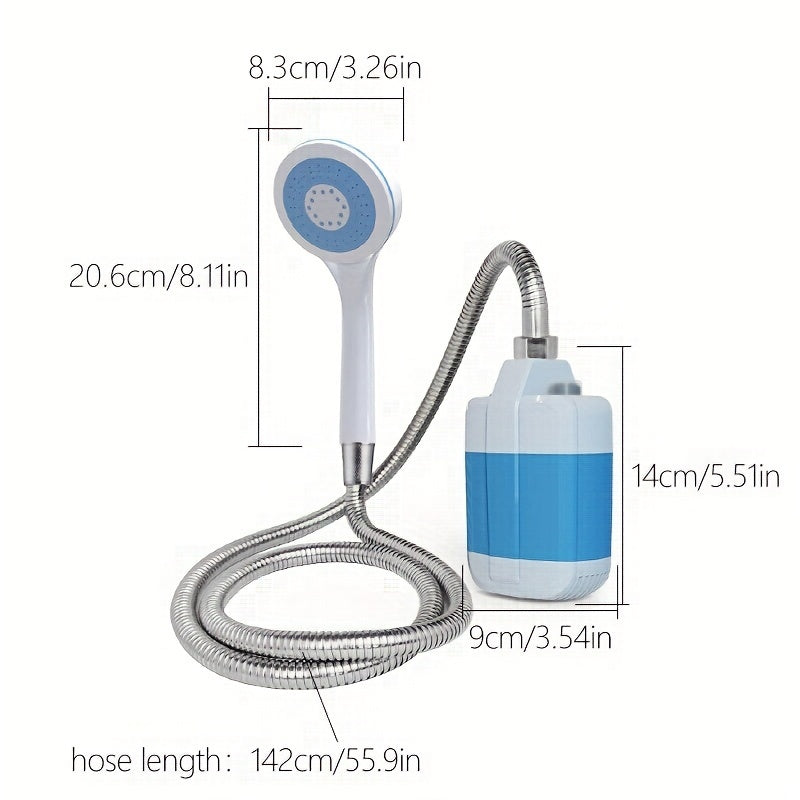 Portable Camping Shower, USB Rechargeable Battery Powered Electric Outdoor Shower with ABS Material, Convenient for Camping, Beach, Hiking, And Climbing RV Exterior Showers