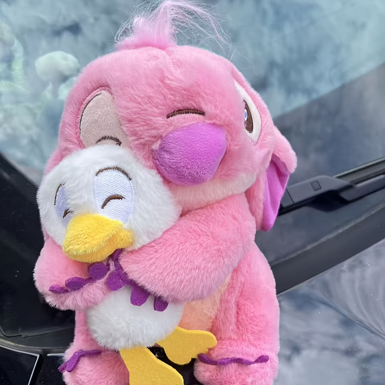 Stitch & Duck Plush Toy - Official Stitch Hugging Duck, Soft Blue Stitch Plush with Expressive Eyes, Birthday & Valentine's Gift.