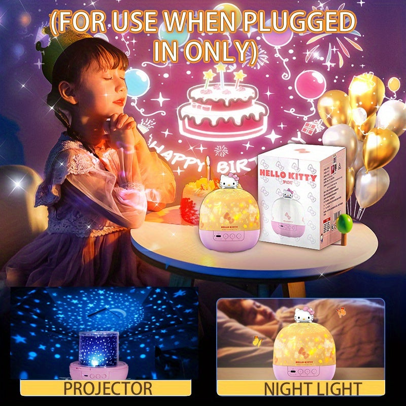 Hello Kitty LED Projection Lamp 360° Rotating Night Light,