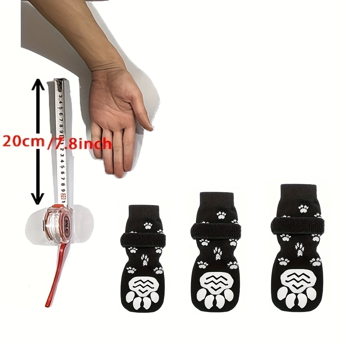 Anti-slip, Dog, Socks, Adjustable, Paw, Protector, Indoor, Black