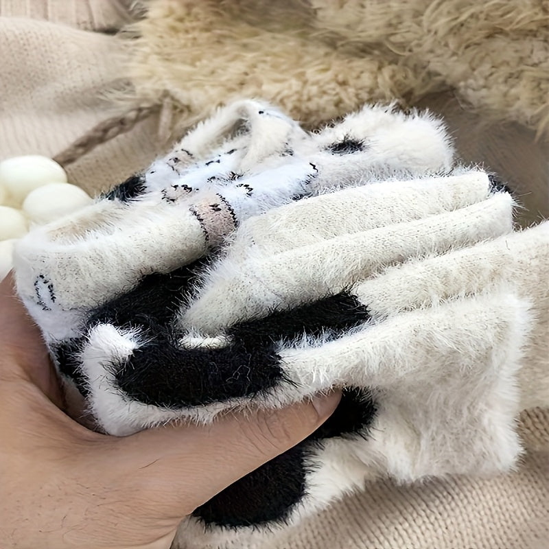 2 Pairs Cozy Fleece-Lined Winter Socks