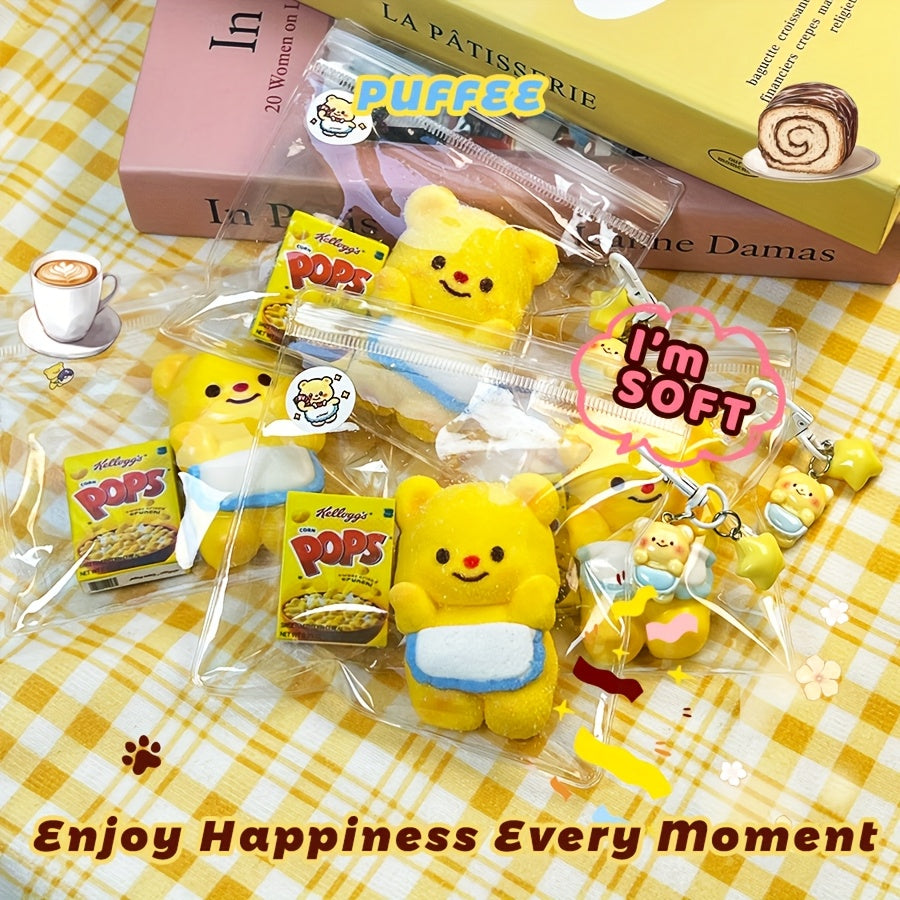 Butter Bear Squishy, Food-grade Silicone squishy, Stress Release Taba Squishy Toy, Creamy Soft Adhesive Toy, Happy Game Pinching Bear Toy, Suitable for Birthday Gift, Slow Rebound Rising