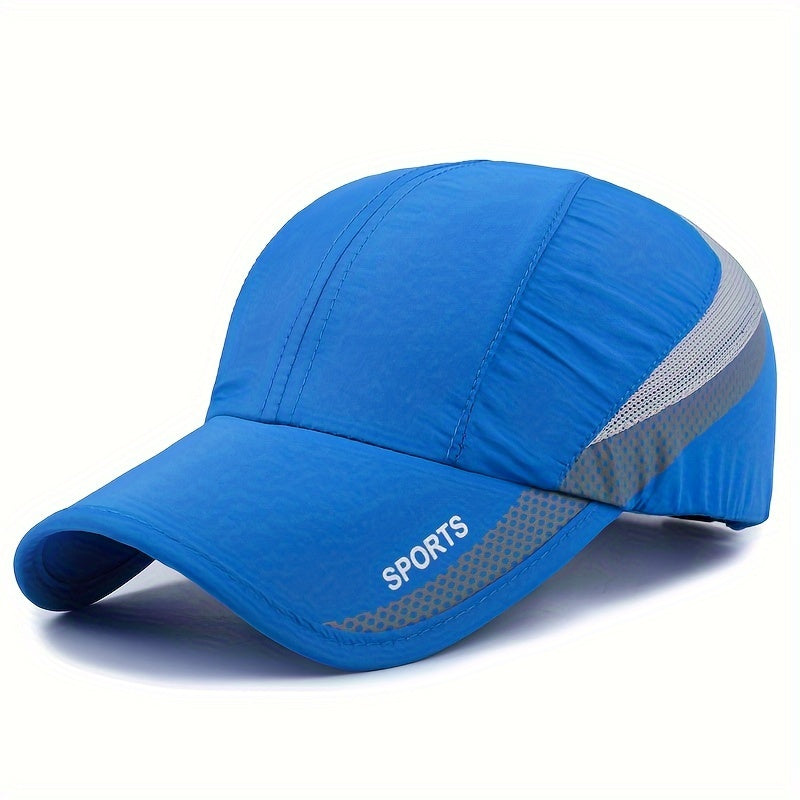 [Quick-Dry Sport Cap Sun Protection] 1 EDIKO Quick-Dry Sport Cap, Adjustable, Breathable Mesh Back, Sun Protection Hat for Outdoor Activities, Camping & Hiking - Navy Blue with Gray Accents, Hiking Accessories