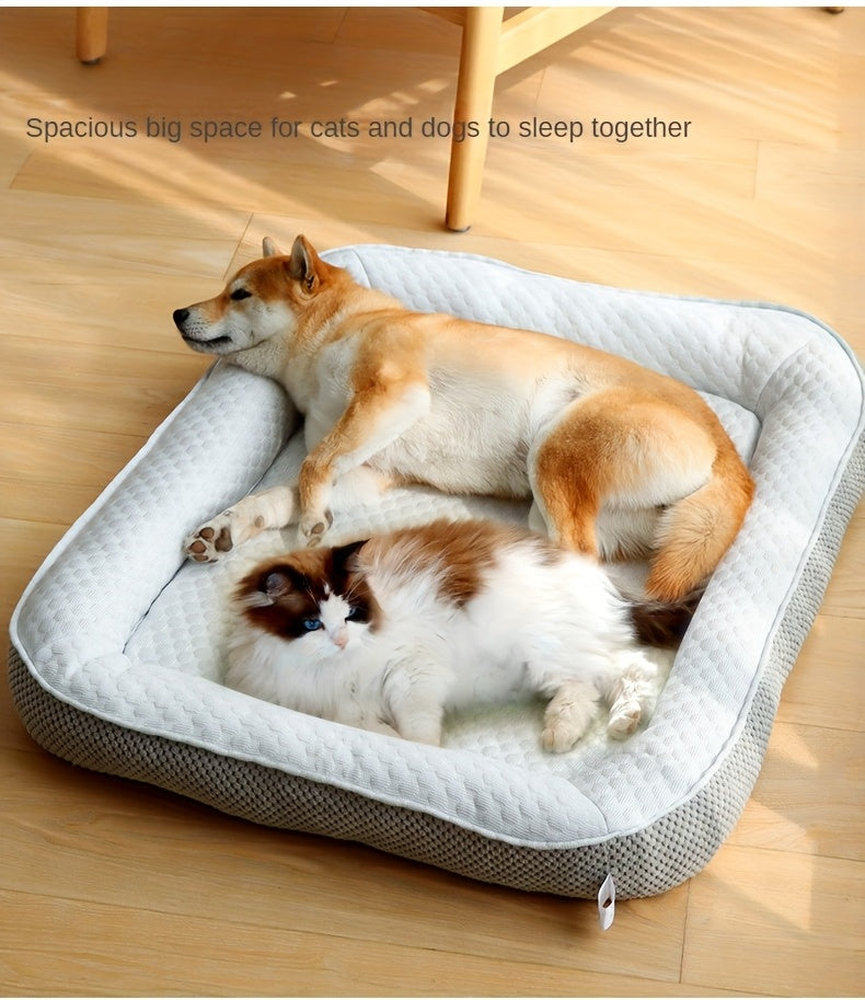 Cooling Ice Fabric Pet Bed for Small & Medium Dogs & Cats - Removable Washable Summer Cooling Pad, Breathable Non-Electric Comfort for Hot Weather, Indoor Pet Rest | Cozy Pet Bed | Functional Pet Accessory