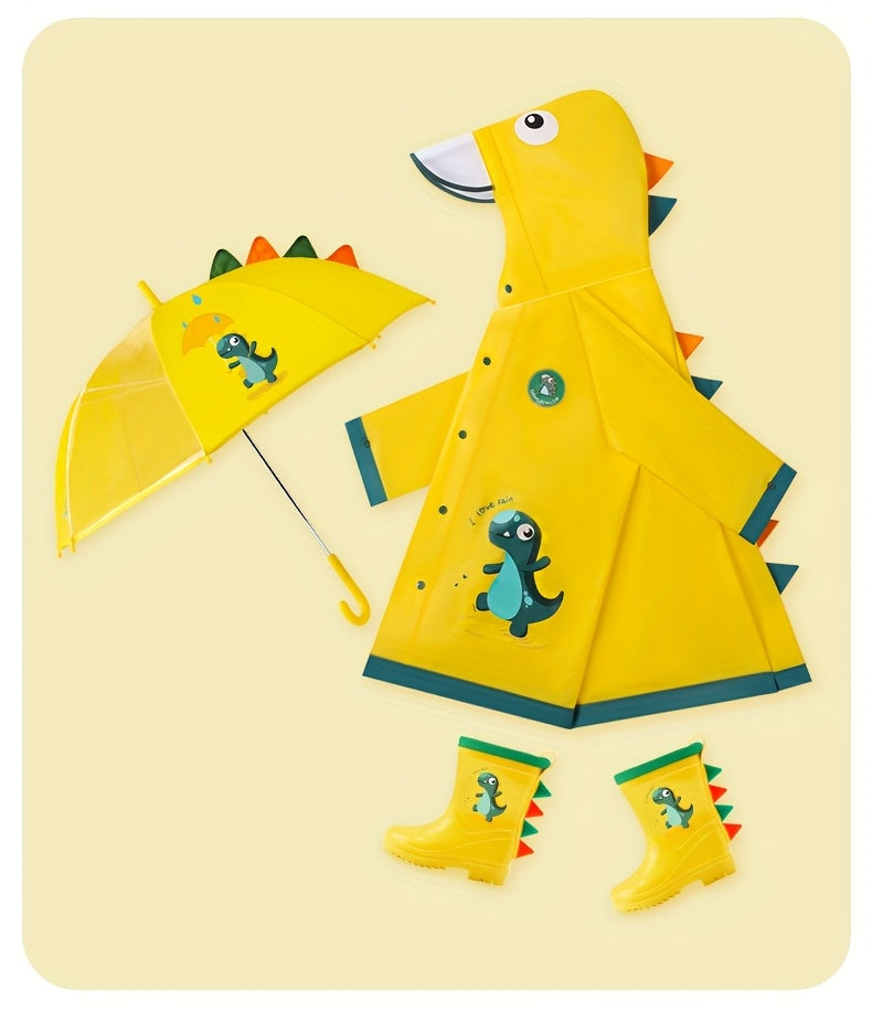 Kids' Soft and Comfortable Outdoor Thickened Raincoat for Boys and Girls -6 Years, Cute EVA Lightweight Rain Cape with 3D Tail Spikes