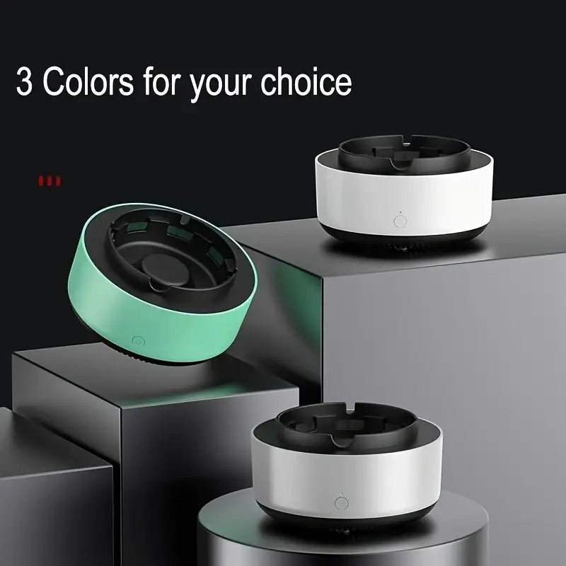 Upgraded Version of Air Purifying Ashtray, Household Smart Smoke Removal for Second-Hand Smoke, Car, Living Room, Office Smoke Artifact, Easy to Carry, Use, Convenient, Use AA Batteries to Power It, Without Batteries, 5 Impor