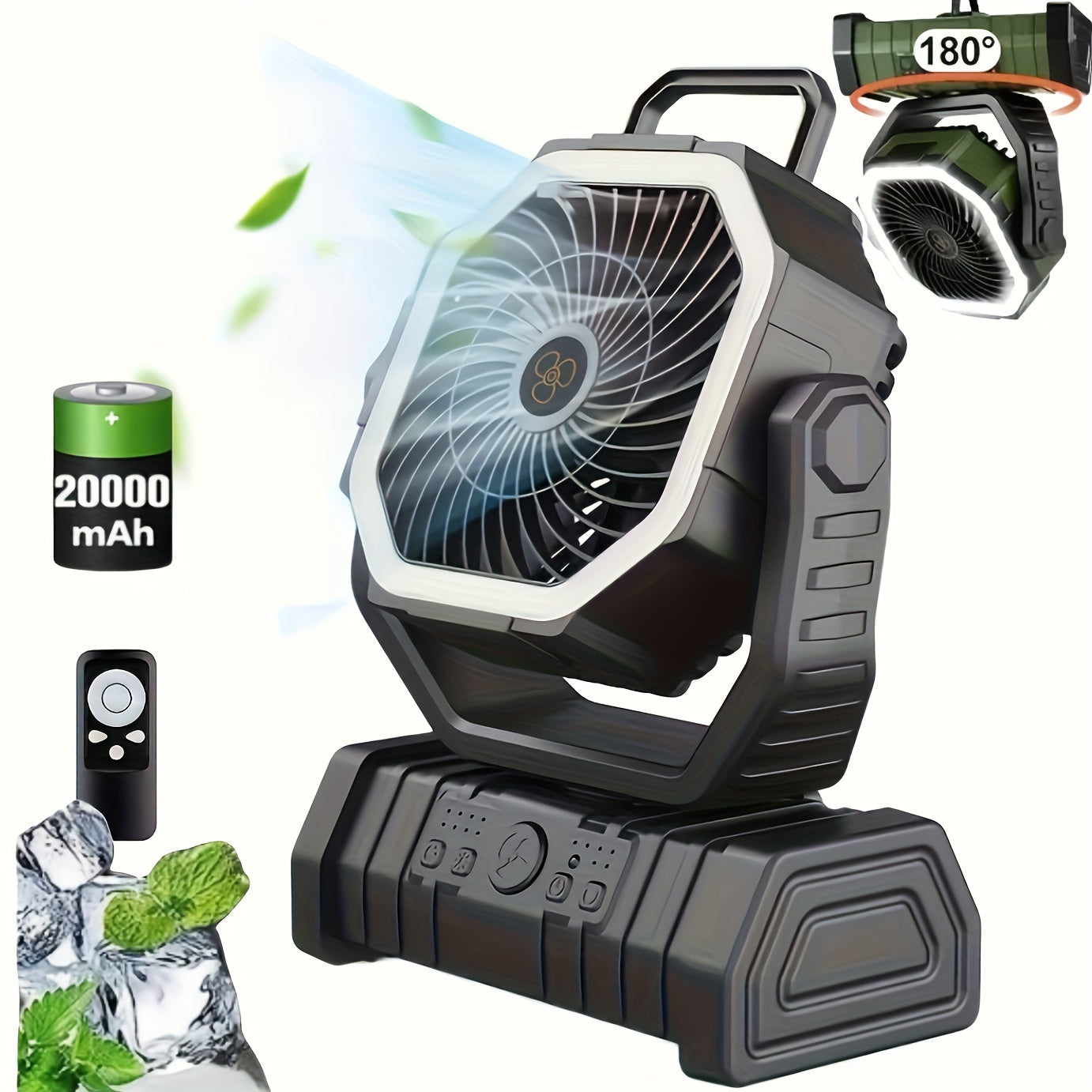 Portable Camping Fan Light – Bright, Rechargeable, Durable Cooling Companion