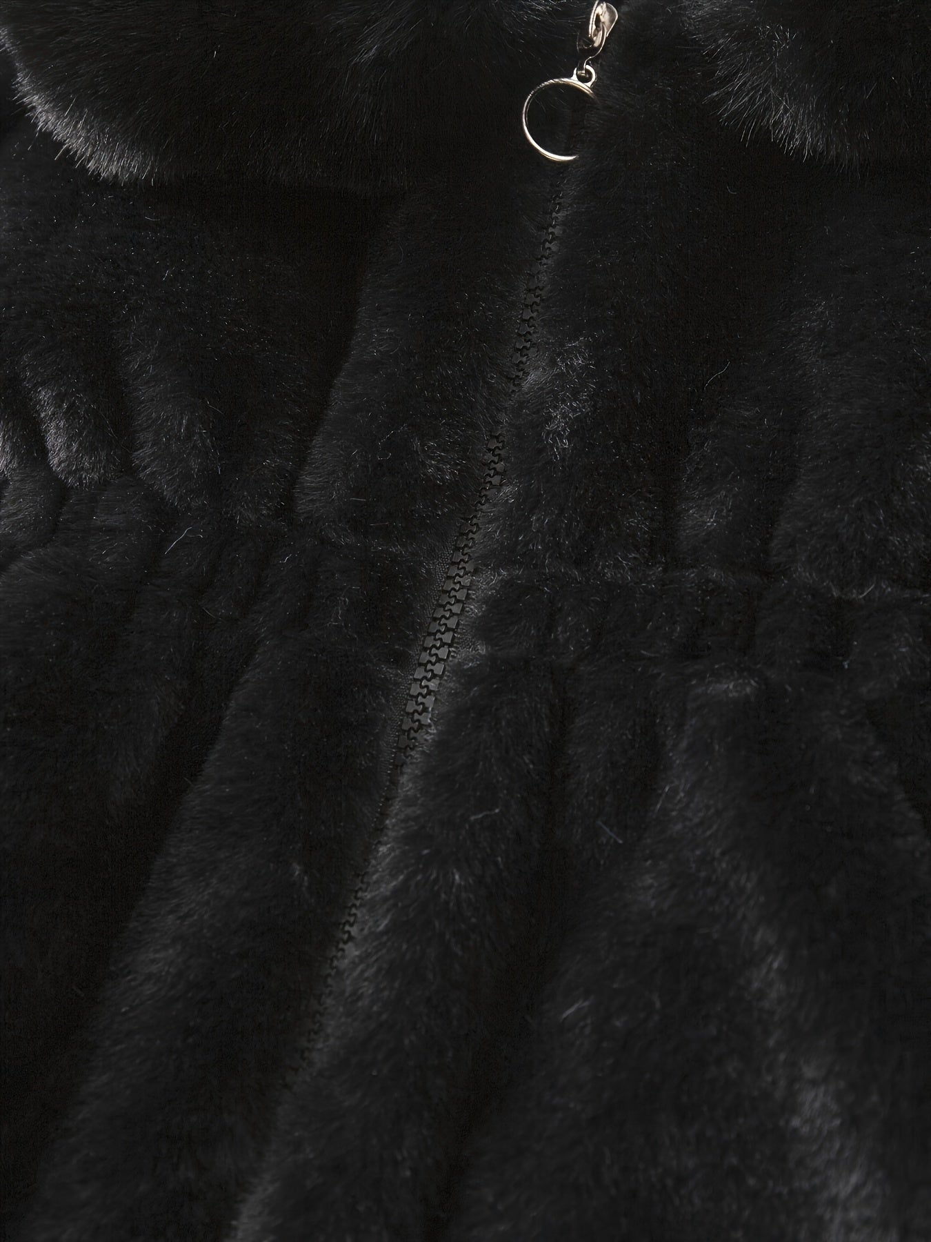 Girls' Winter Coat with Plush Fur-Lined Hood - Thick Fleece-Lined Zipper Front, Flared Hem & Pom-Pom Details, Cute Solid Color Outerwear for Fall/Winter, Cozy Warm Jacket for Cold Weather, Cozy Winter Wear, Playful Design, So