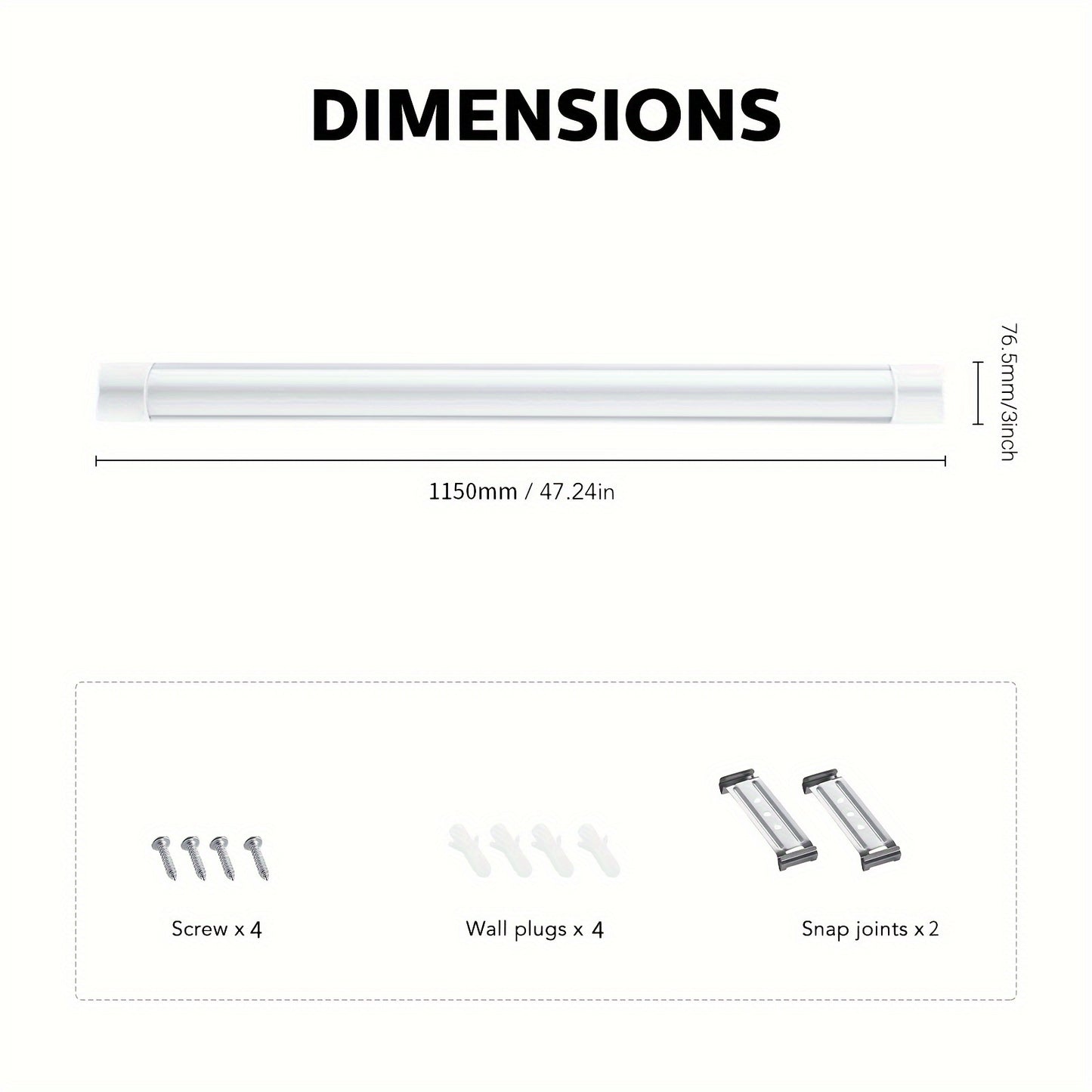 10-PACK 4-PACK 2-PACK 1-PACK 30.48cm 60.96cm 91.44cm 121.92cm 152.4cm LED Strip Lights Batten Tube Light Garage Workshop Ceiling Lamp Garage Ceiling Fixture