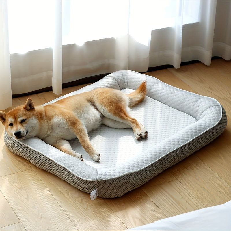 Cooling Ice Fabric Pet Bed for Small & Medium Dogs & Cats - Removable Washable Summer Cooling Pad, Breathable Non-Electric Comfort for Hot Weather, Indoor Pet Rest | Cozy Pet Bed | Functional Pet Accessory