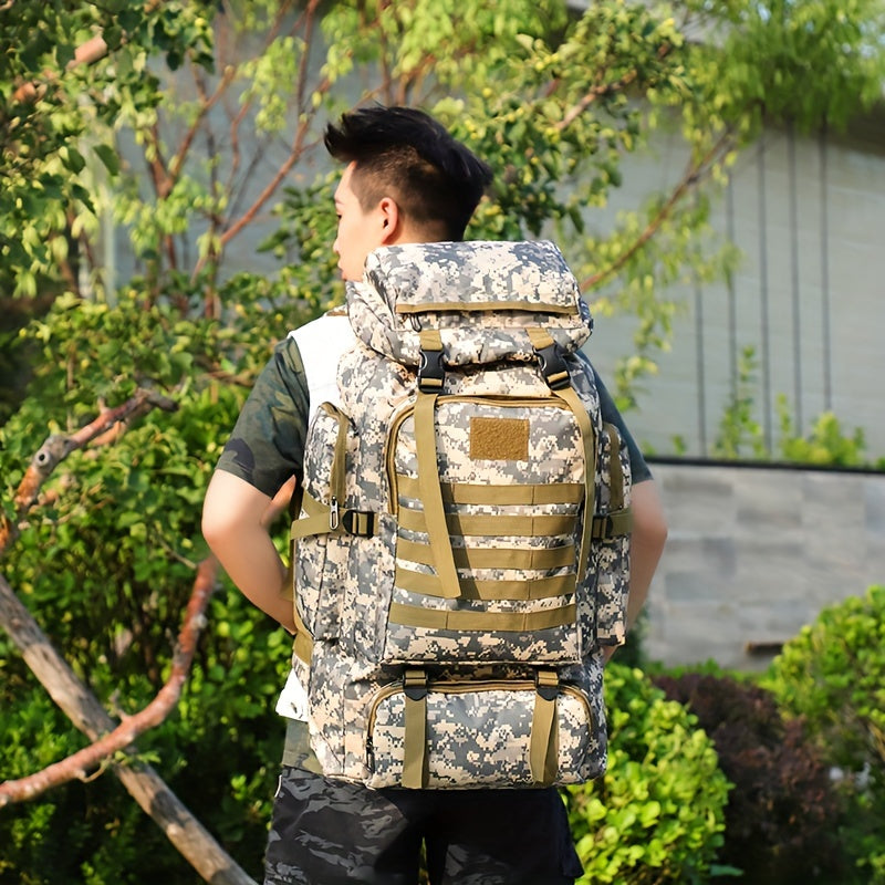 80L Hiking Backpack - Durable Oxford, Adjustable Straps, Multiple Compartments | Ideal for Outdoor Adventures, Camping, Travel