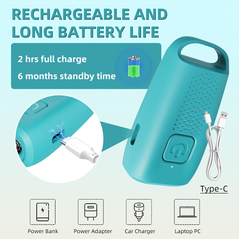 New Anti-Barking Device, Dog Barking Control System, Rechargeable Ultrasonic Dog Barking Deterrent, Suitable for Humans And Dogs, Portable for Indoor And Outdoor Use (Blue)