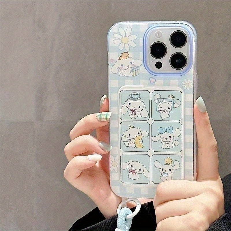 Authorized Sanrio, a Cute Phone Case with a Strap Featuring for cinnamoroll And Melody, Suitable for Iphone 16, 16 Pro Max, 13, 14, 15, 15 Pro, 15 Pro Max, 16 Pro, XS Max, And XR. It'S a Soft, Transparent, Full-Protection Cas