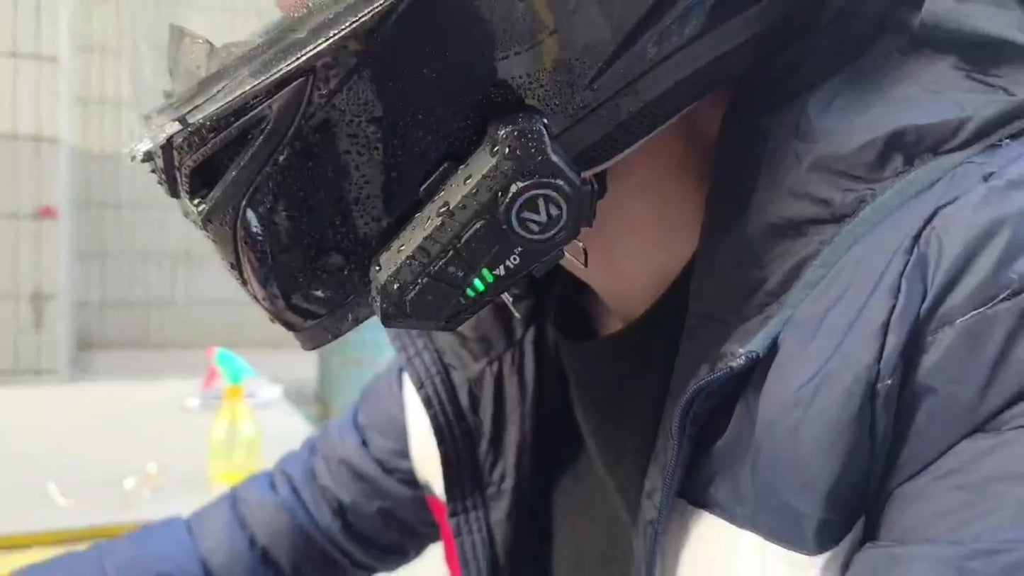 Wireless Motorcycle Helmet Intercom, 2-Rider 300M Range, Noise Reduction Earphone, Music Sharing, Call Control, Type-C Charging, 1000mAh Lithium Polymer Battery, Plastic Material, No Charger Included