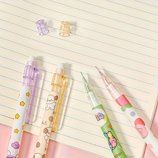 5/10 Random Automatic Pencils, 0.5mm, Various Colors & Patterns - Write Smoothly, No Need to Sharpen, Lightweight & Durable Plastic, Perfect for School & Office Supplies, Stationer