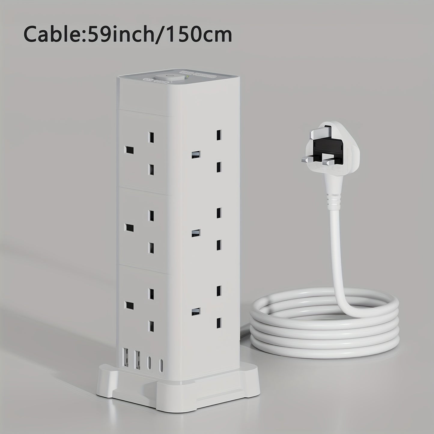 16-in-1 UK Power Strip Tower with USB
