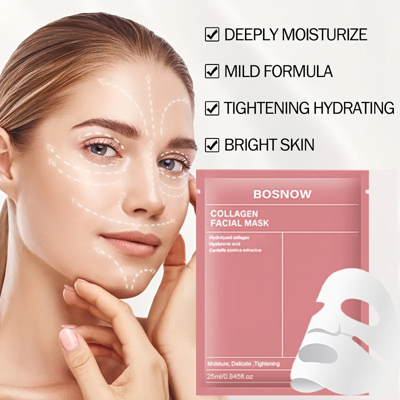 5pcs collagen white mask, moisturizing and moisturizing, keep the Light Beige hydrated and full, firm the Light Beige, make the Light Beige more firm and smooth, make the Light Beige look more beautiful and shiny