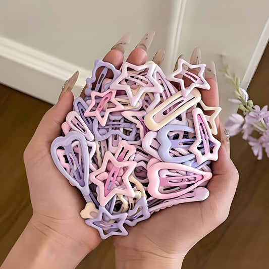 40pcs Pastel Star Hair Clips Set - Pink, Lavender, Creamy Yellow & White Hairpins for & Women, Cute Macaron Colors, Bulk Hair Accessories for Braids, Ponytails, Buns, Birthday Party Favors, Gift Box, Clips For Women
