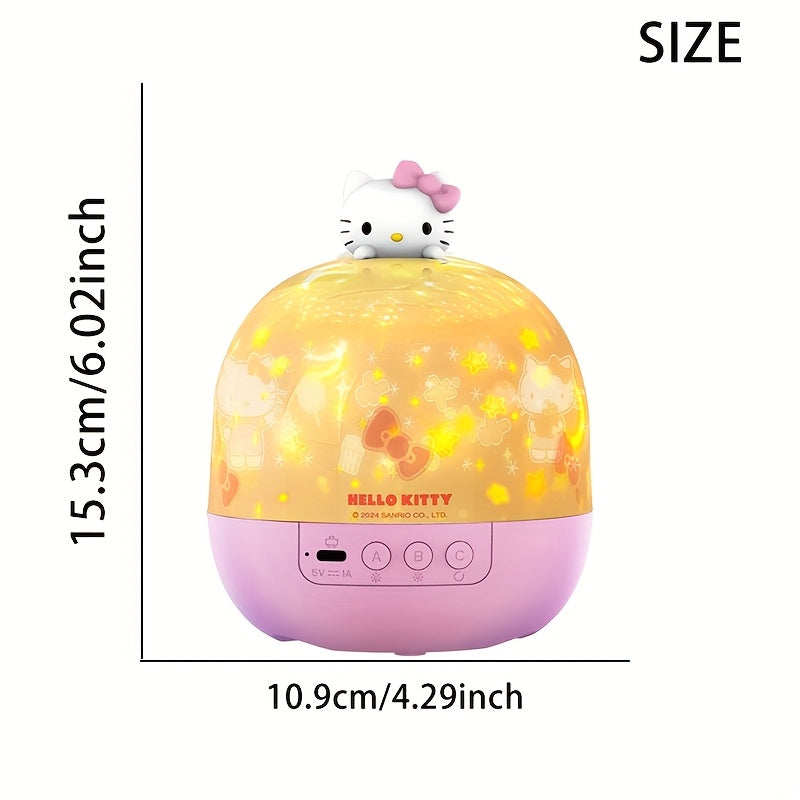 Hello Kitty LED Projection Lamp 360° Rotating Night Light,