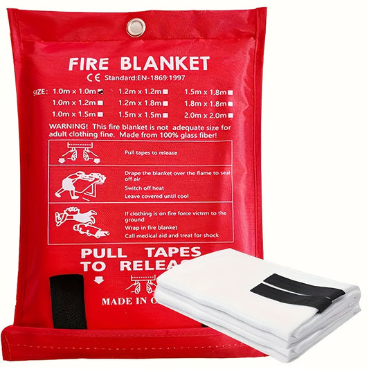 Emergency Fire Blanket - 39" x 39" Fiberglass Flame Retardant Safety Blanket for Home, Kitchen, School, Car, BBQ, Office & Warehouse