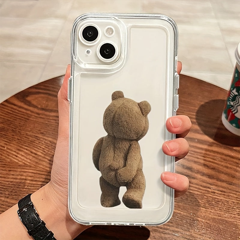 Cartoon Teddy Bear Case - Ultra-Clear TPU Back Cover with All-Round Protection - Compatible with Apple iPhone 15, 14, 13, 12, 11, Xs, Xr, X, 7, 8, Mini, Pro, Plus, Pro Max