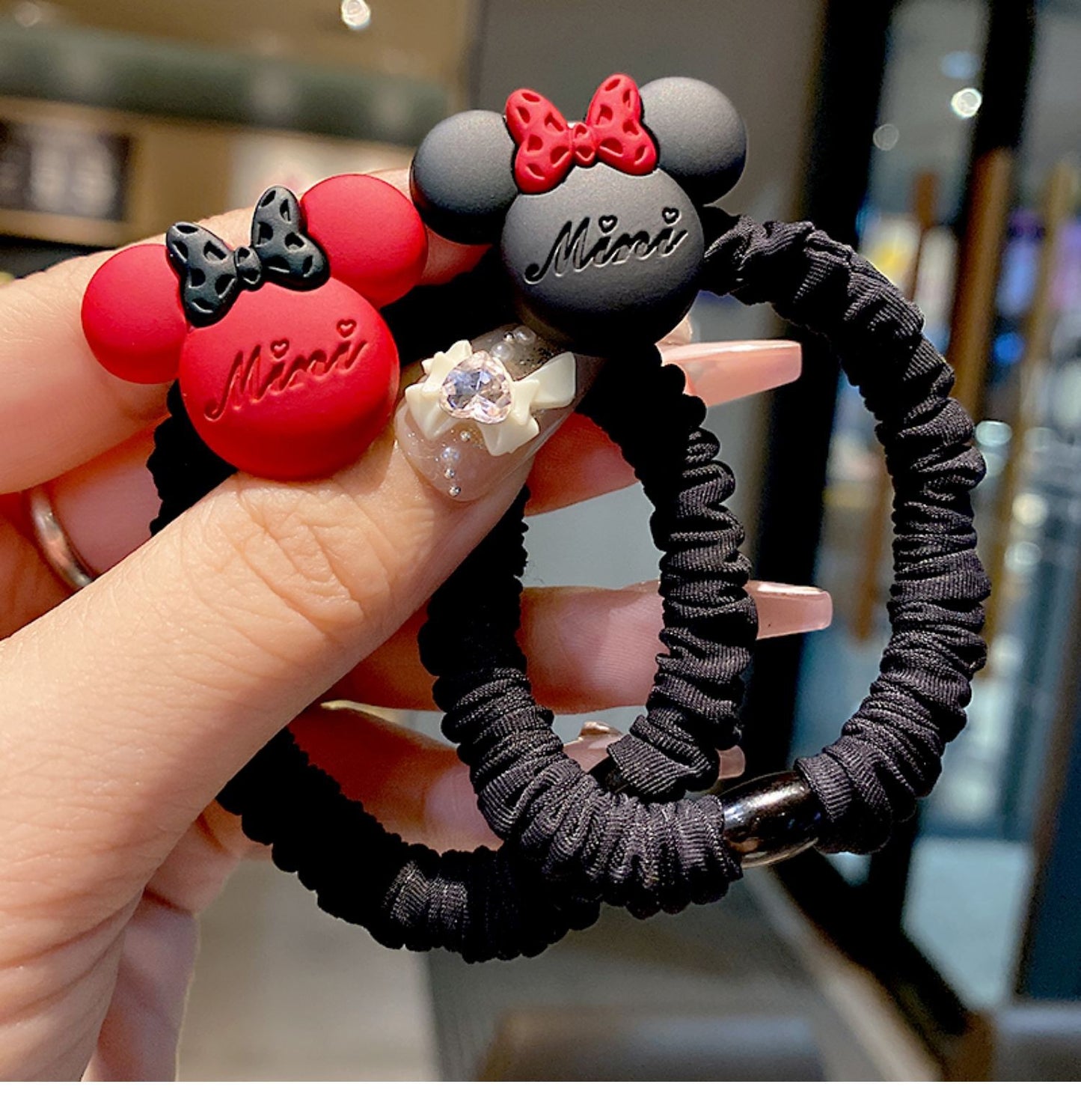 Disney 1pc Mickey Headband | New Style Cute Simple Hair Tie Ponytail Ring for Women | Perfect Travel Outfit Matching Decoration