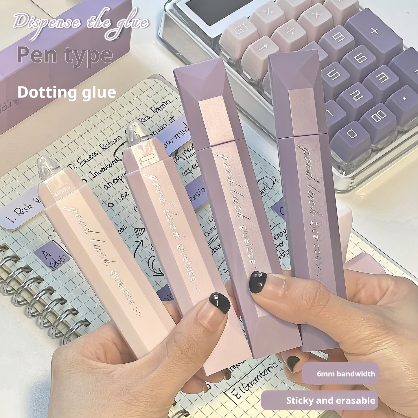 4pcs 360° Rotating Double-Sided Dot Glue pen Tape