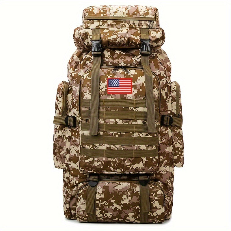 80L Hiking Backpack - Durable Oxford, Adjustable Straps, Multiple Compartments | Ideal for Outdoor Adventures, Camping, Travel