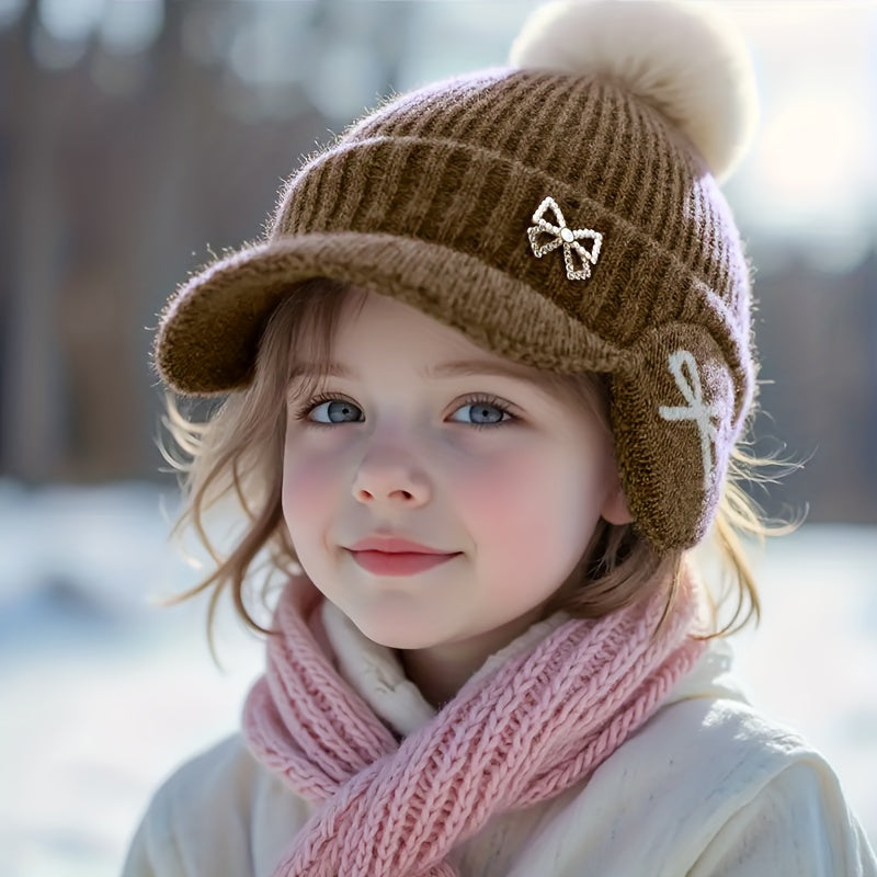 New Small Fragrant Pearl Butterfly Knot Hat for Autumn And Winter