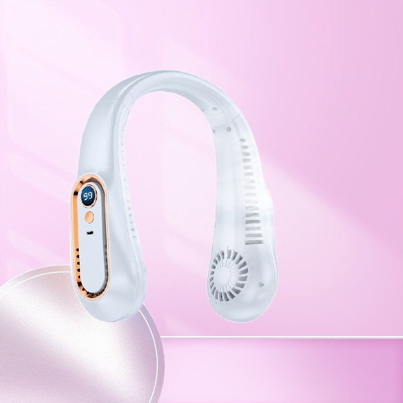 Portable USB Neck Fan - Wearable, Rechargeable, 360° Flexible Cooling, Quiet Operation, Powerful Airflow