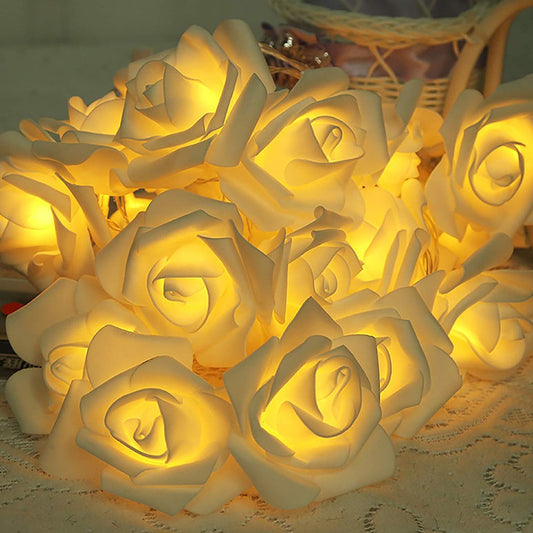 20-LED Battery Powered Fairy Lights - Enchanting LED Rose Garland String for Parties, Gardens, Christmas & Weddings - 4.92ft / 59.1Inch, 19.69ft / 236.2Inch, No Batteries Included